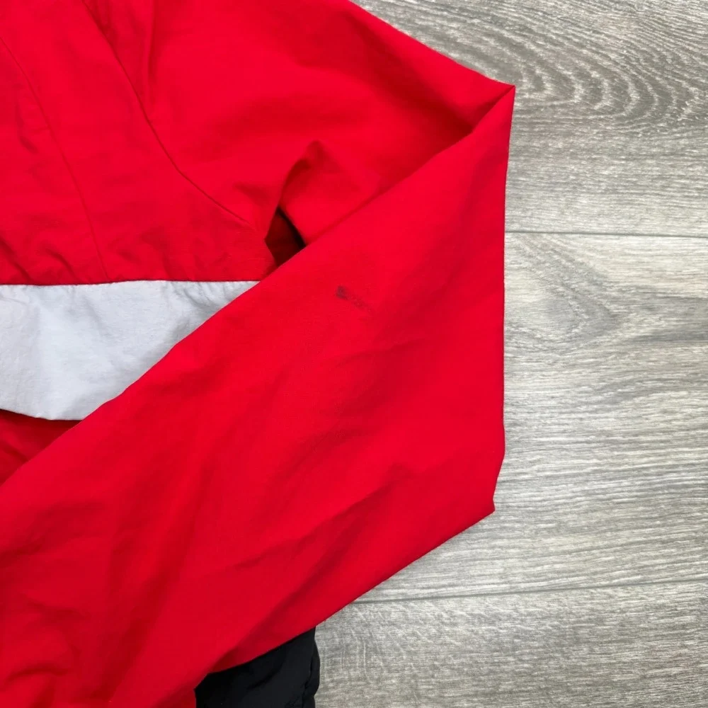 Air Jordan Jacket Mens Medium Red Spellout Windbreaker Jumpman Side Zip Hooded